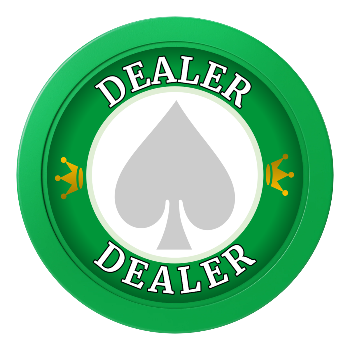 Casino Royale 2" Composite Dealer Button - Green - Front