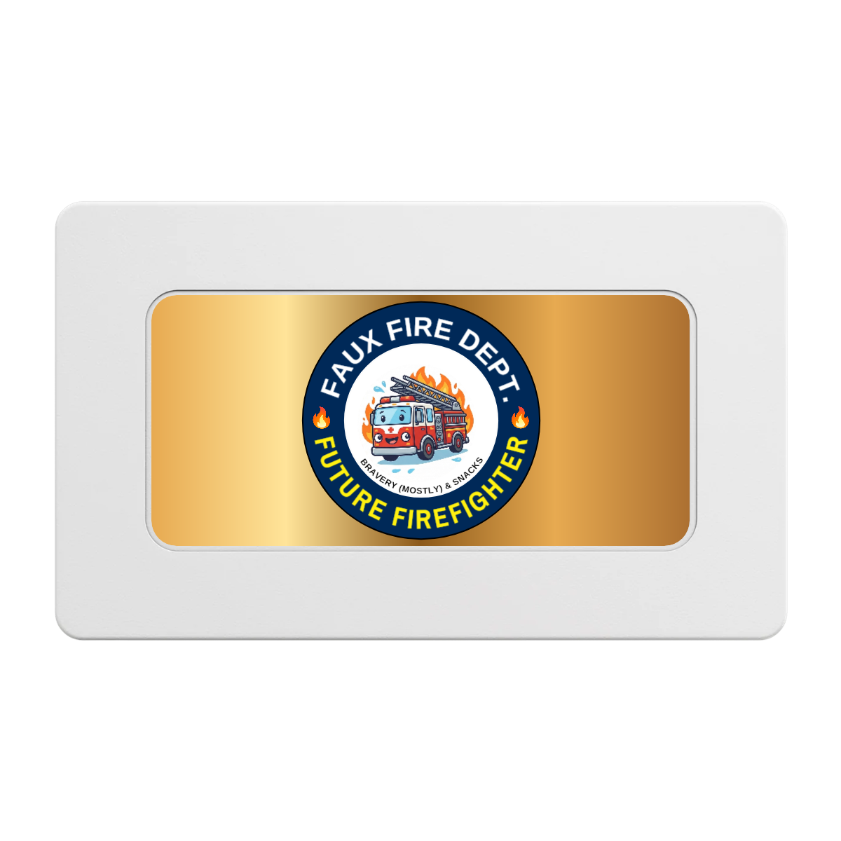 Future Firefighter Rectangular Poker Chip Plaques - White - Back