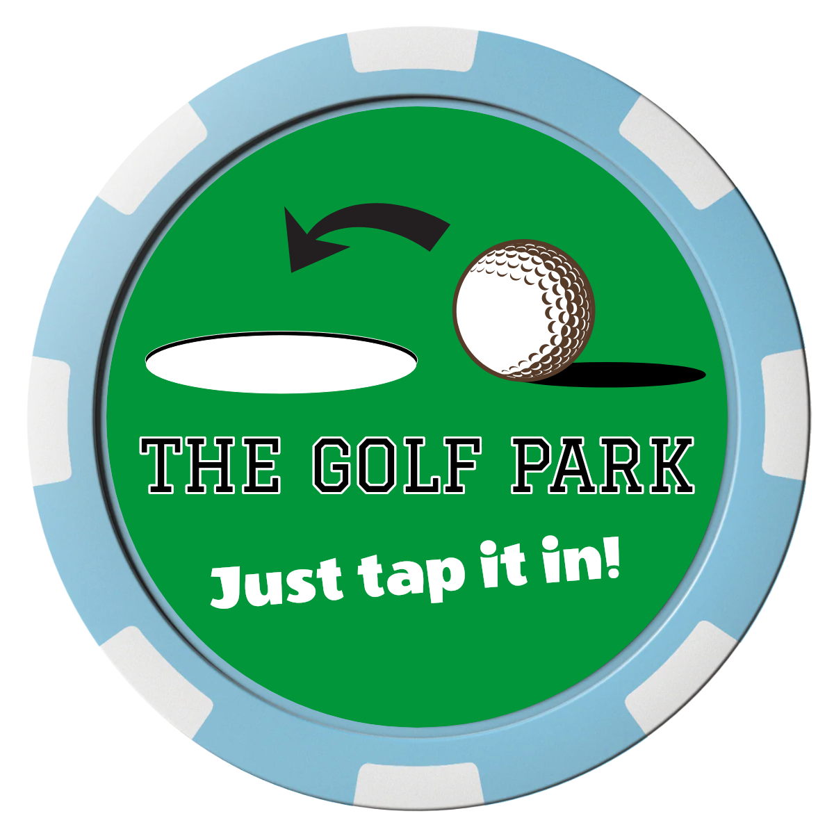 Golf Slogan Composite Poker Chips - Light Blue / 8 Spot - Front