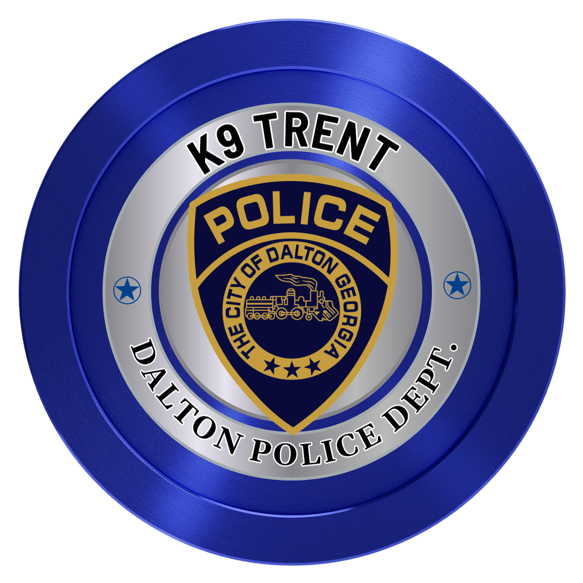 K-9 Trent Aluminum Poker Chips - Blue - Back