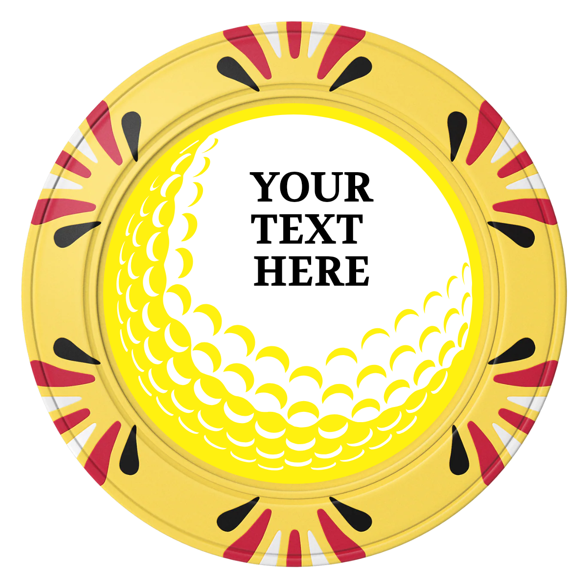 Hole In One Clay Poker Chips - Yellow / Macau / 40mm - Front