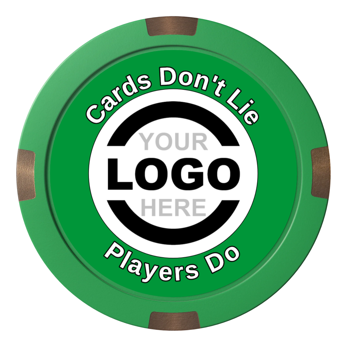 Branded Logo Composite & Metal Hybrid Poker Card Protectors - Green - Front