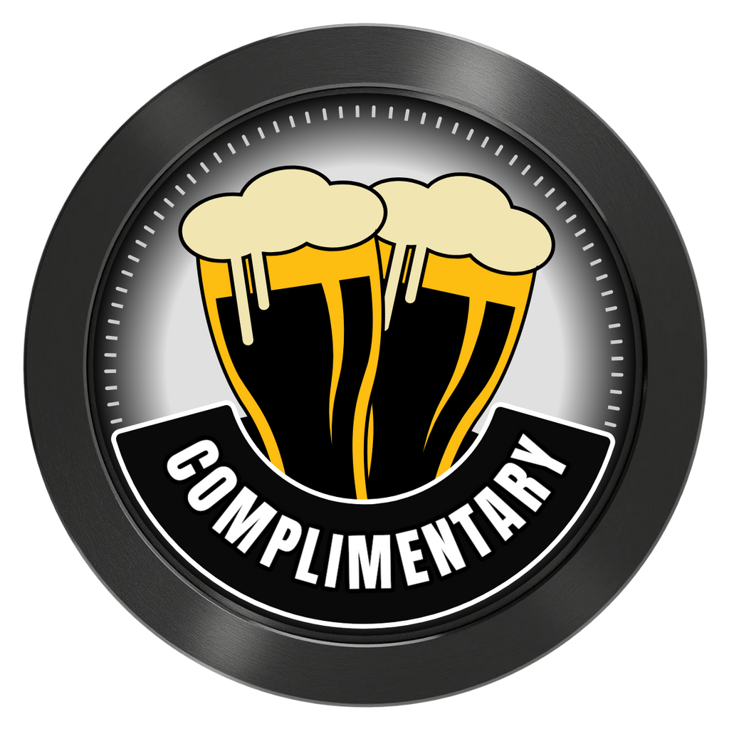 Double Pint 2 Aluminum Poker Chips - Black - Back