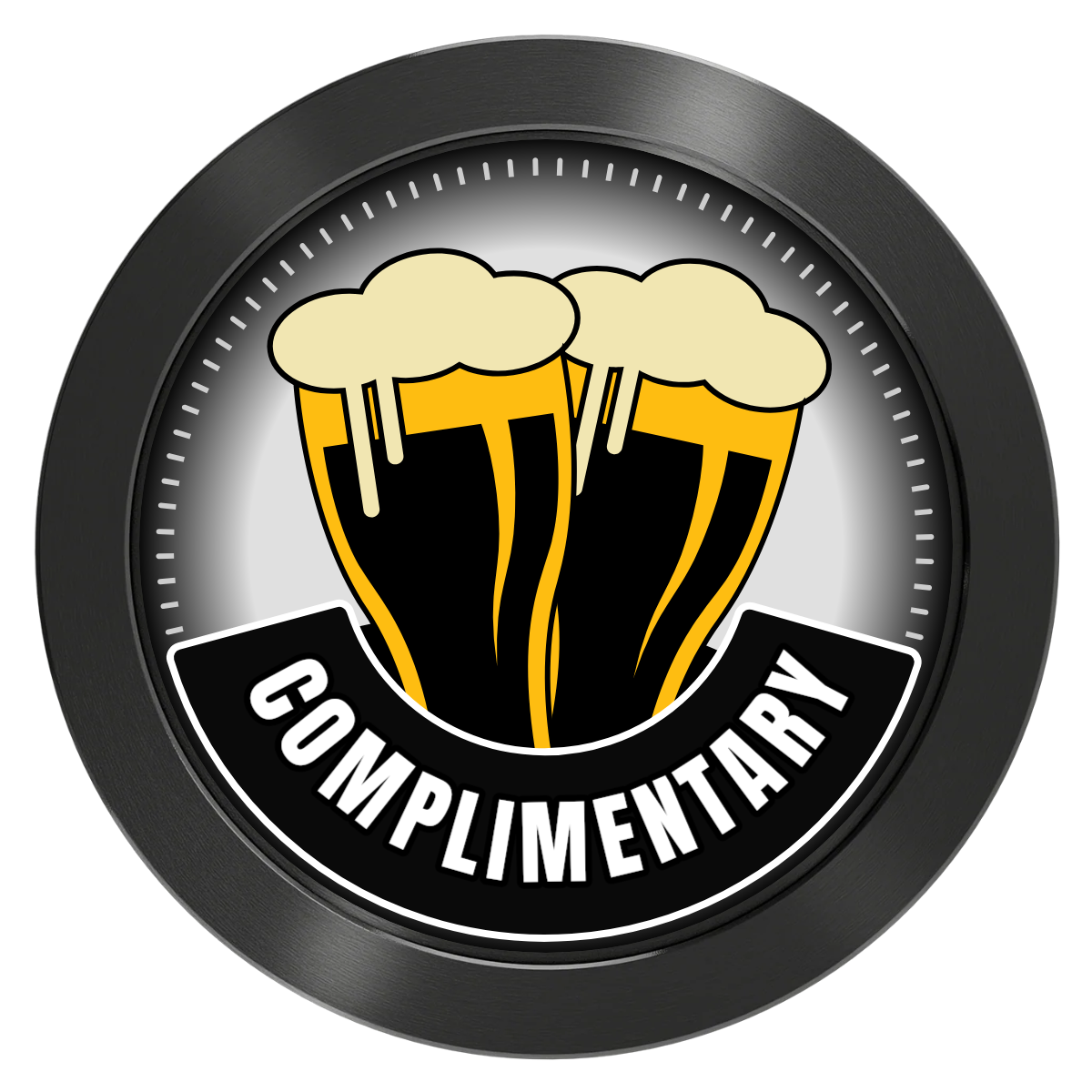 Double Pint 2 Aluminum Poker Chips - Black - Back