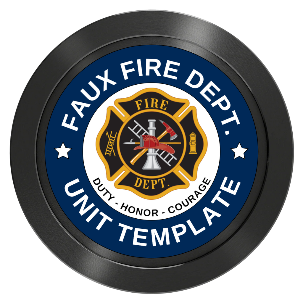 Faux Fire Dept. #01 Aluminum Poker Chips - Black - Front