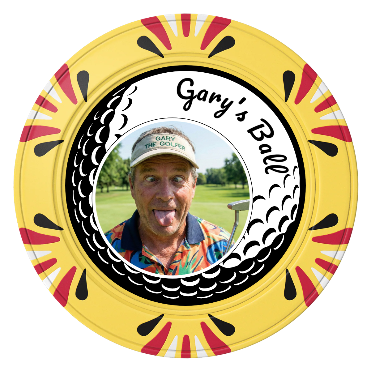 Gary's Ball Clay Poker Chips - Yellow / Macau / 40mm - Front