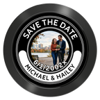 Save the Date Photo QR Code Aluminum Poker Chips - Black - Front