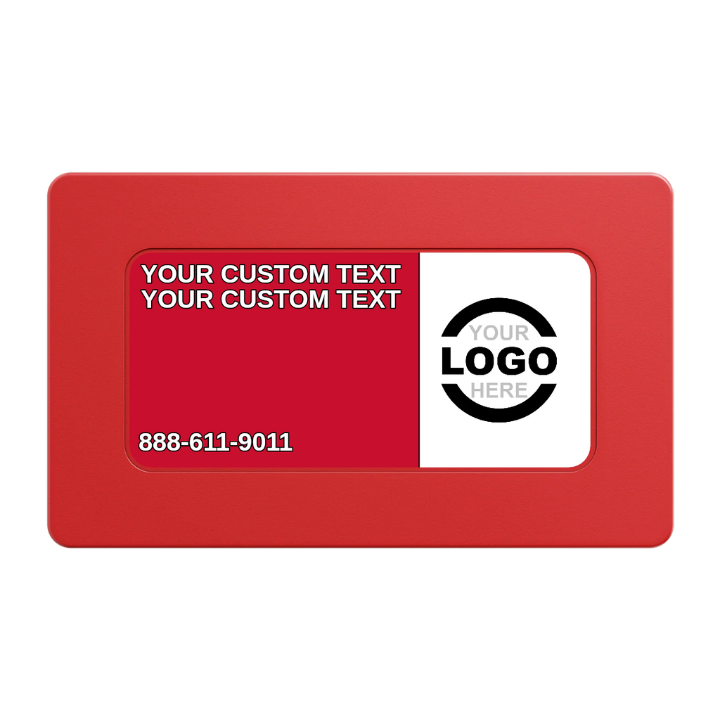 Branded Logo Rectangular Poker Chip Plaques - Red - Front