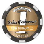 Top Sales Performer Composite Poker Chips - Black / 8 Spot - Front