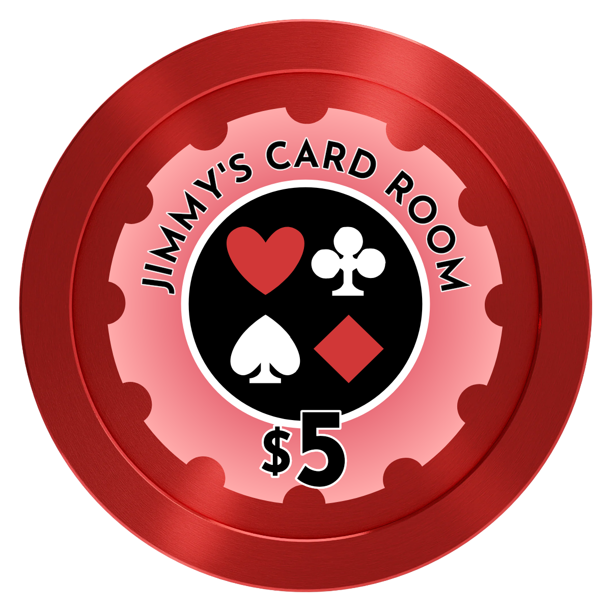 Your Four Suits Aluminum Poker Chips - Red - Back