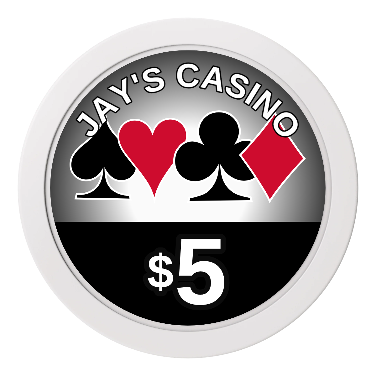 Jay's Casino 2" Composite Dealer Button - White - Front