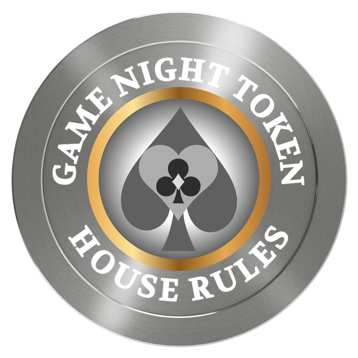 Stacked Suits Aluminum Poker Chips - Silver - Front