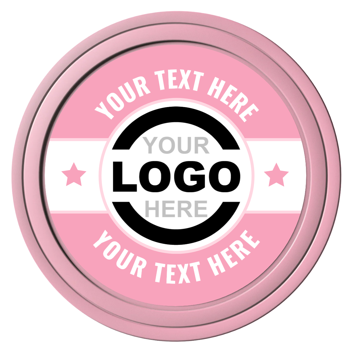 Star Banner Composite Poker Chips - Pink / Solid - Front