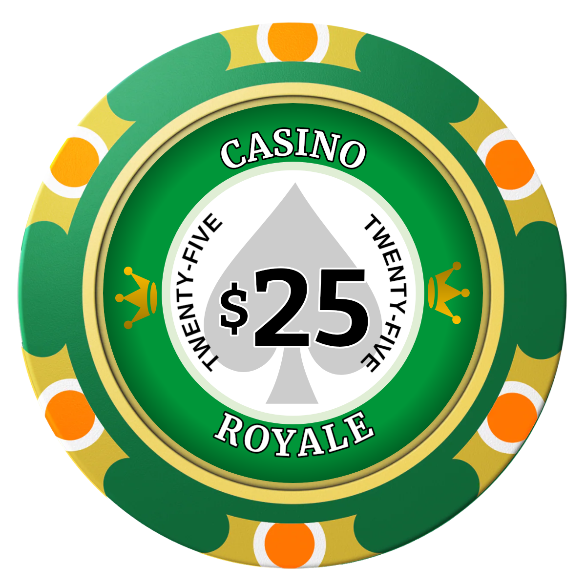 Casino Royale Clay Poker Chips - Green / Monte Carlo / 40mm - Front