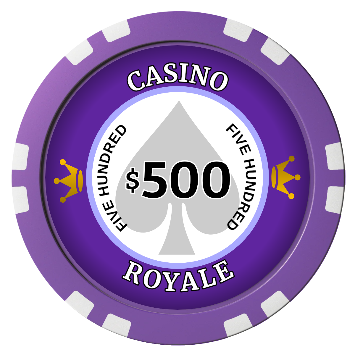 Casino Royale Composite Poker Chips - Purple / Double Stripe - Front
