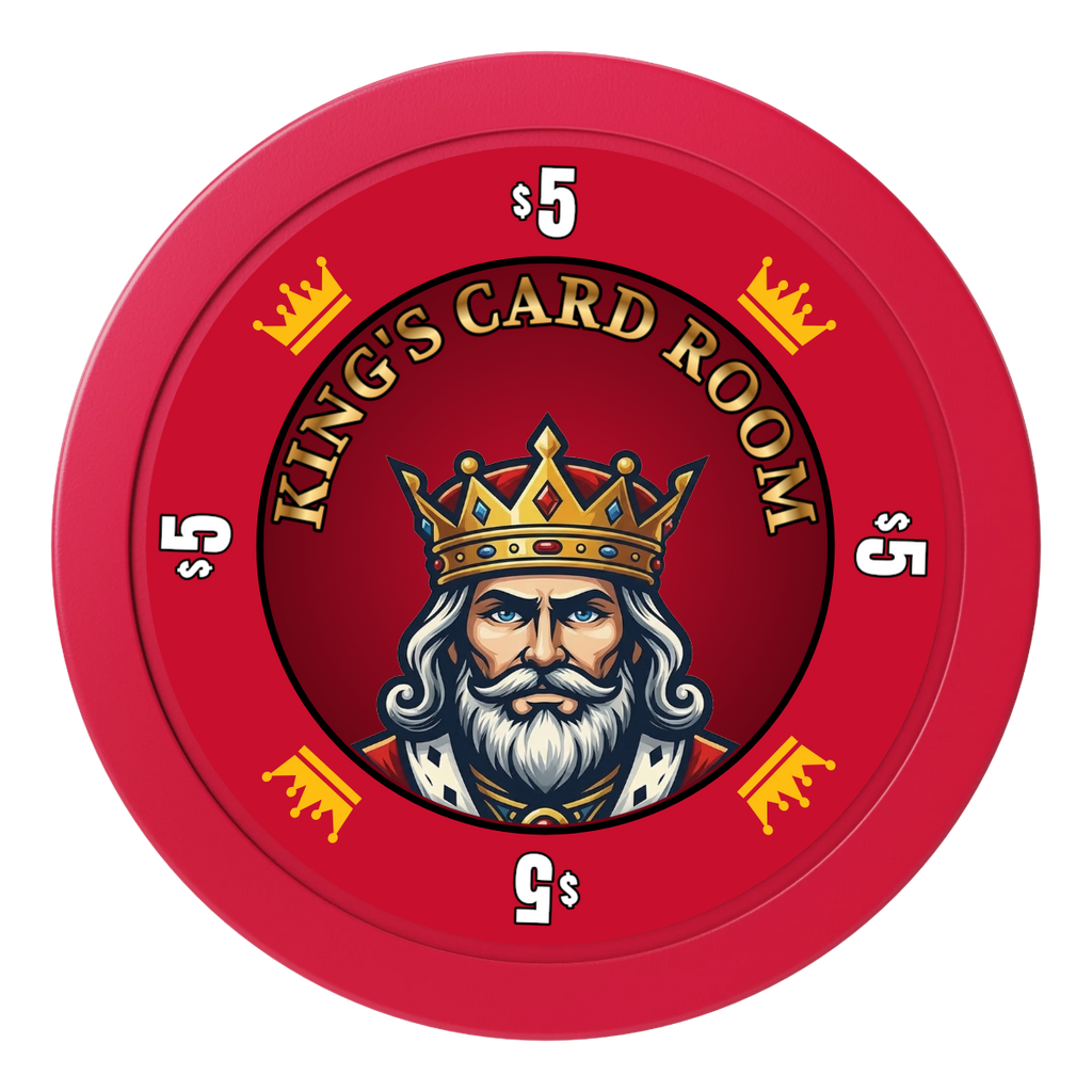 Kings 2" Oversized Poker Chips - Red - Back
