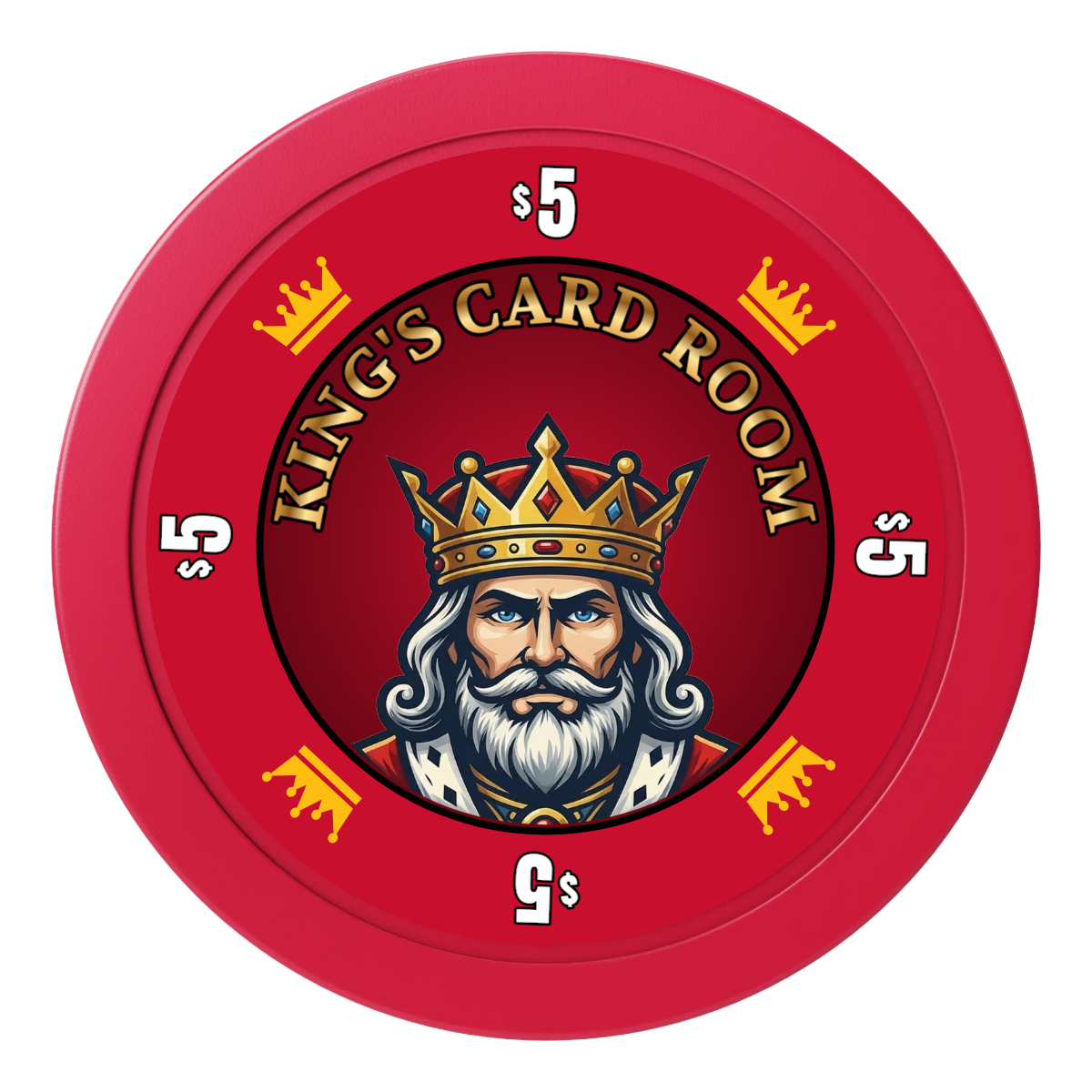 Kings 2" Oversized Poker Chips - Red - Back