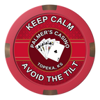Palmer's Casino Composite & Metal Hybrid Poker Card Protectors - Red - Back