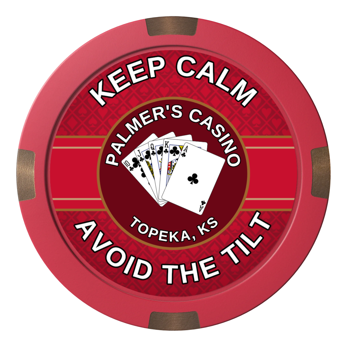 Palmer's Casino Composite & Metal Hybrid Poker Card Protectors - Red - Back