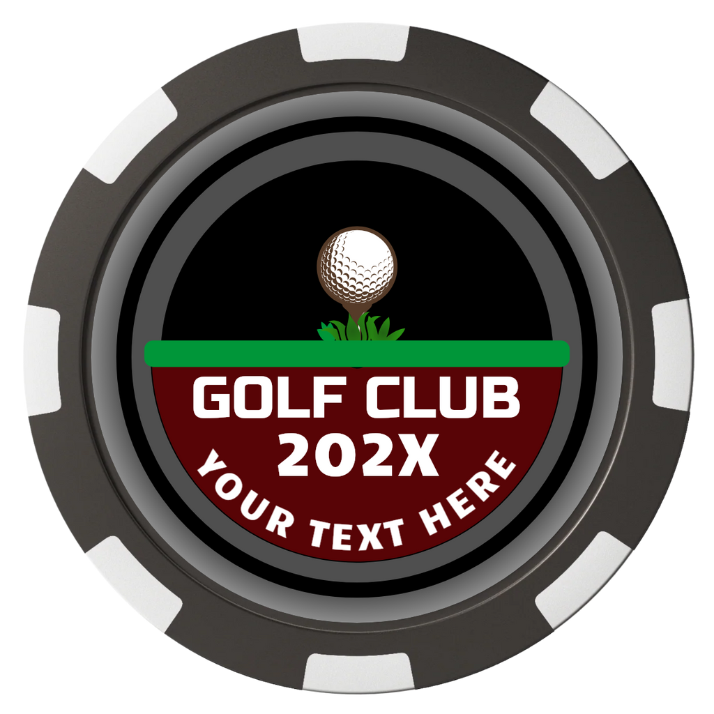 Teed Up Composite Poker Chips - Black / 8 Spot - Back