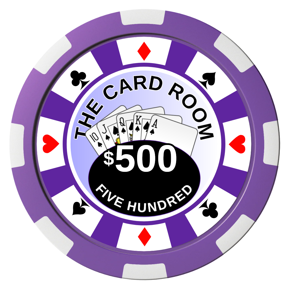 A Suitable Design Composite Poker Chips - Purple / 8 Spot - Front