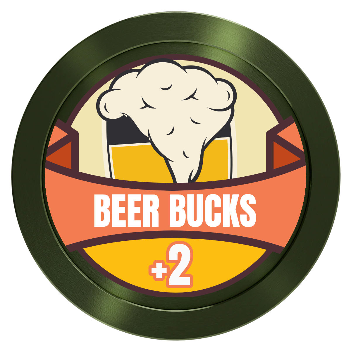 Banner Brew Aluminum Poker Chips - Green - Back
