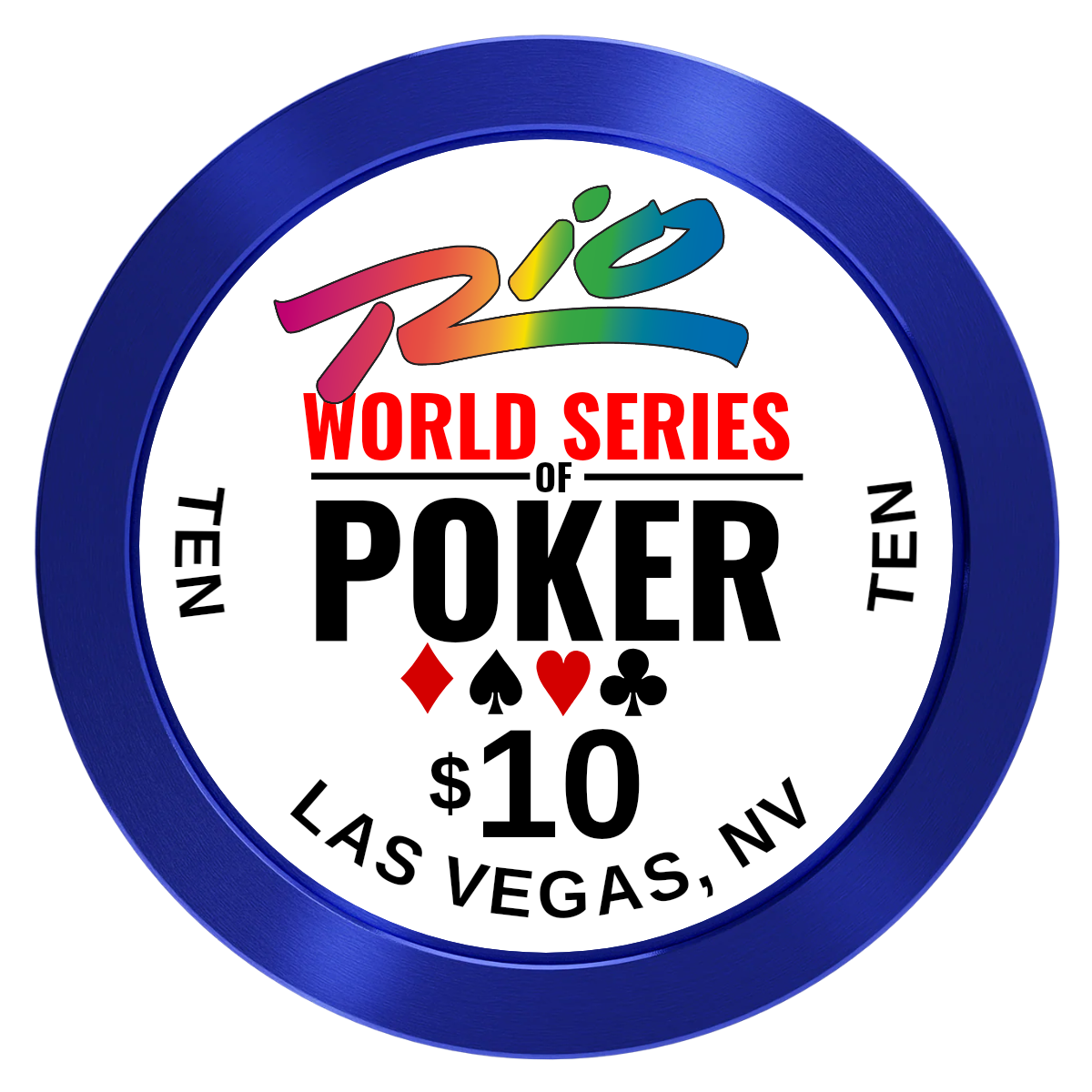 WSOP Aluminum Poker Chips - Blue - Front