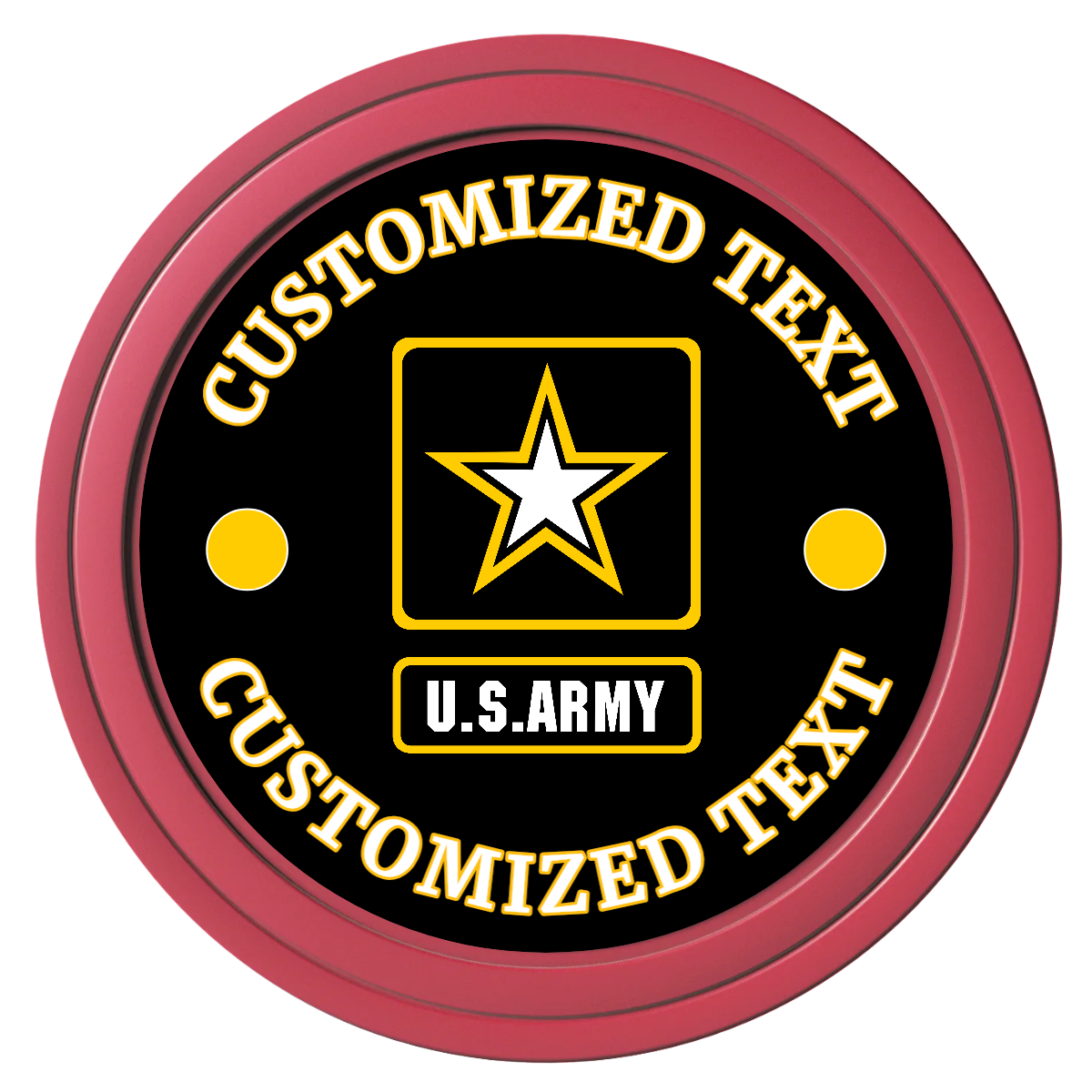 Army Strong Composite Poker Chips - Red / Solid - Front