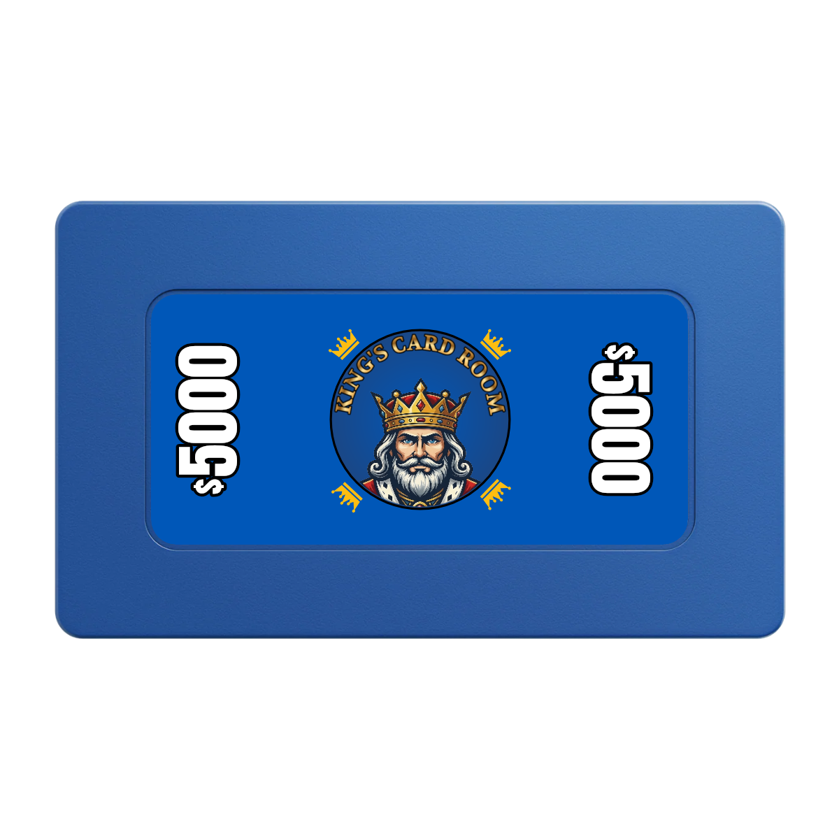 Kings Rectangular Poker Chip Plaques - Blue - Back