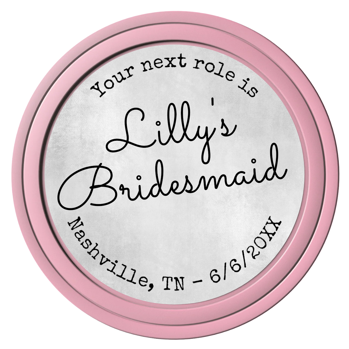 Be My Bridesmaid Simple Composite Poker Chips - Pink / Solid - Front