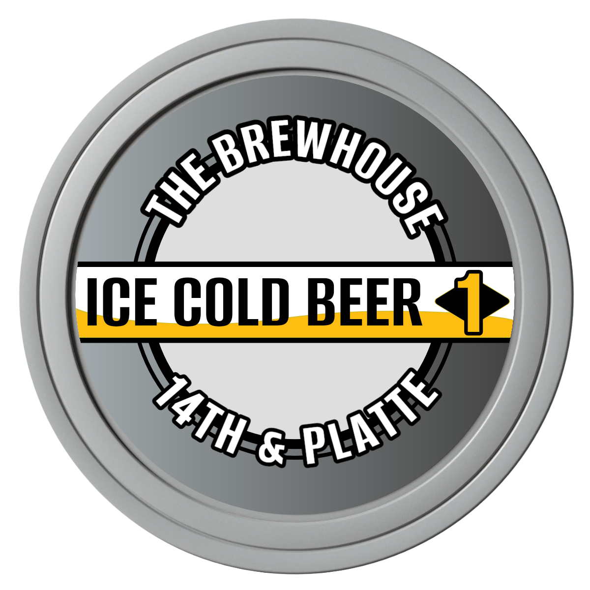 Ice Cold Beer Drink Token Composite Poker Chips - Gray / Solid - Front