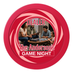 Anderson's Game Night 2" Composite Dealer Button - Red - Back