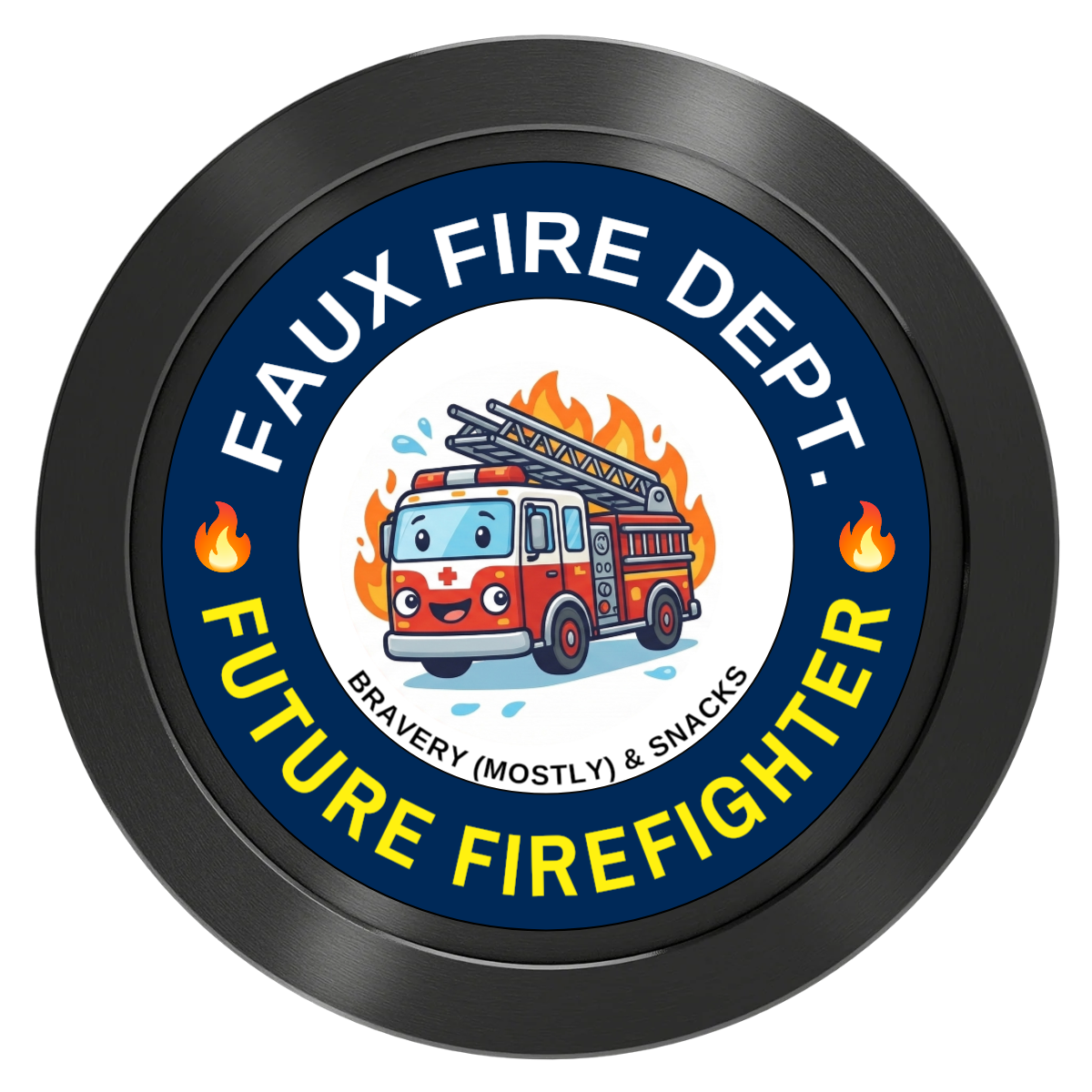 Future Firefighter Aluminum Poker Chips - Black - Front