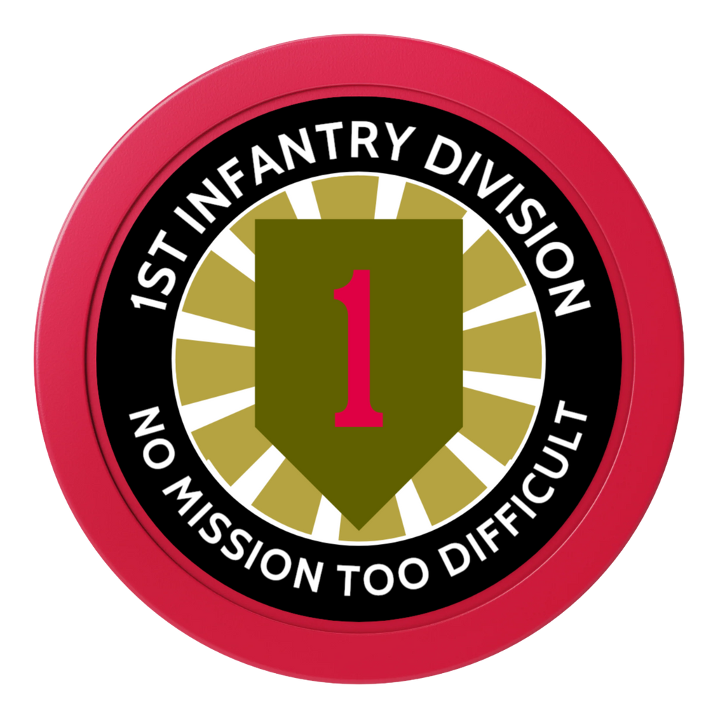 1st Infantry Division 2" Oversized Poker Chips - Red - Front