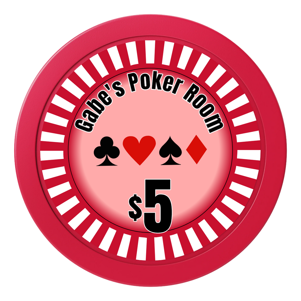 Gabe's Poker Room 2" Oversized Poker Chips - Red - Front