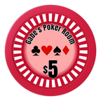 Gabe's Poker Room 2" Oversized Poker Chips - Red - Front