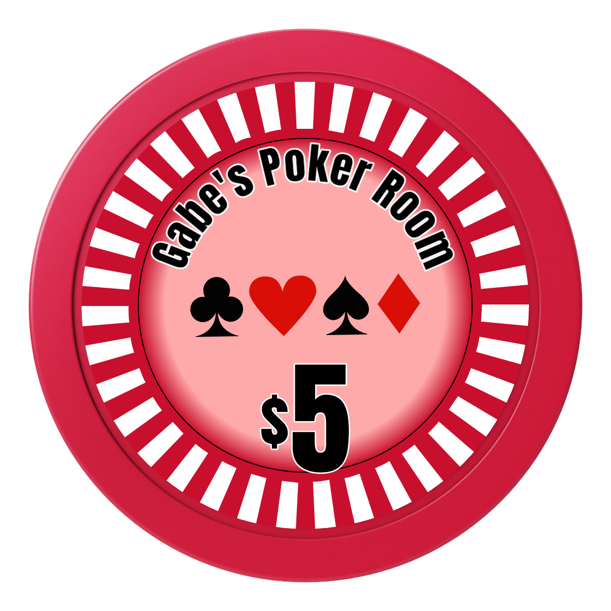 Gabe's Poker Room 2" Oversized Poker Chips - Red - Front