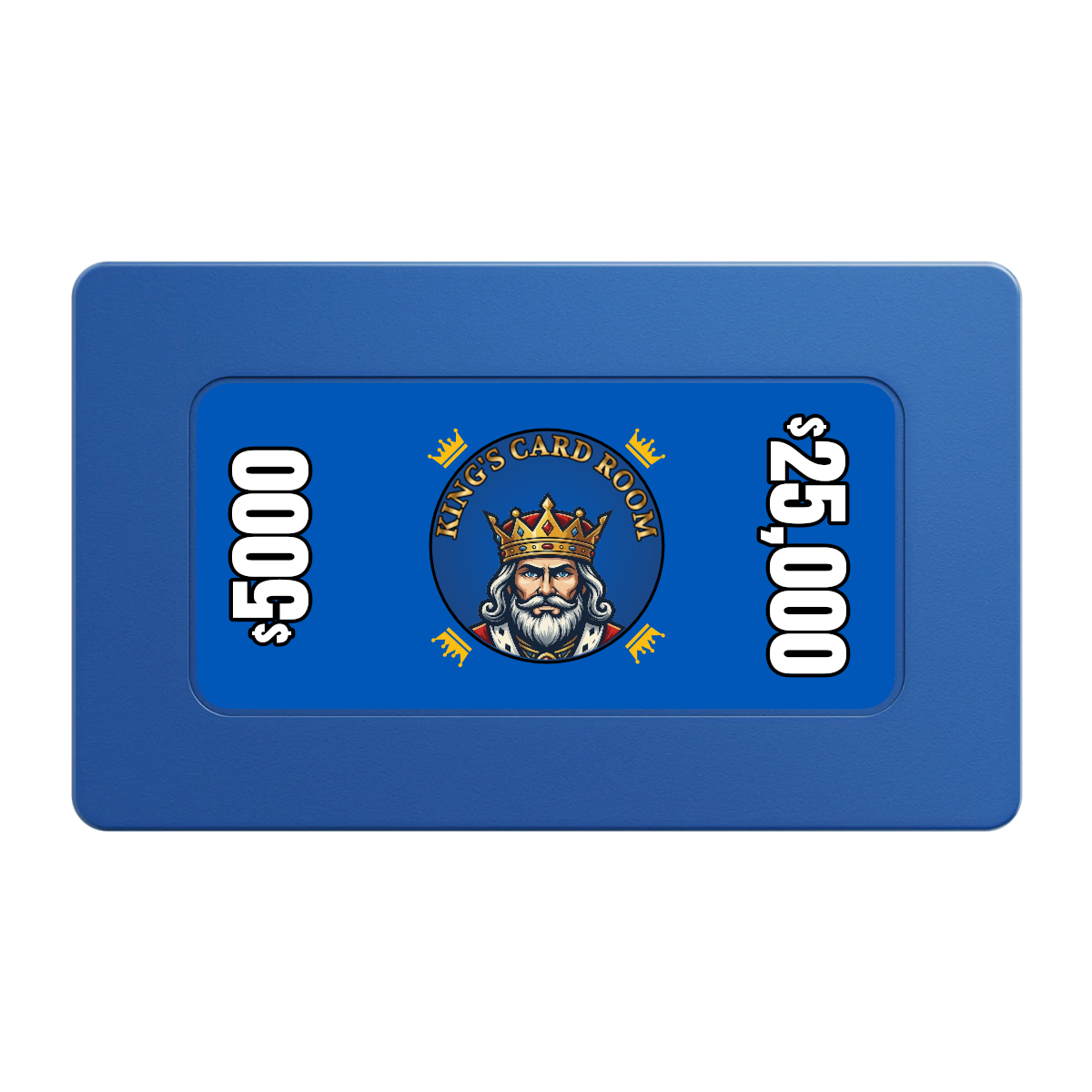 Kings Rectangular Poker Chip Plaques - Blue - Front