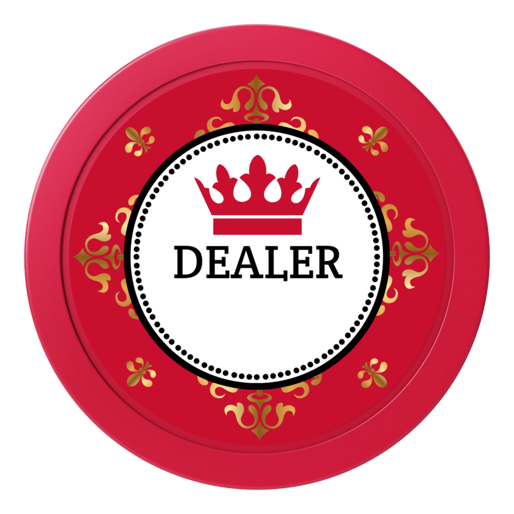 Monaco #001 2" Composite Dealer Button - Red - Front