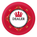Monaco #001 2" Composite Dealer Button - Red - Front