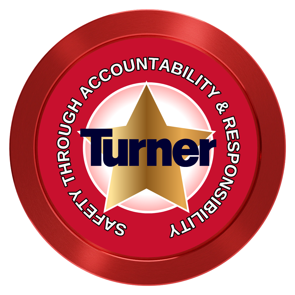 Safety Star Aluminum Poker Chips - Red - Back