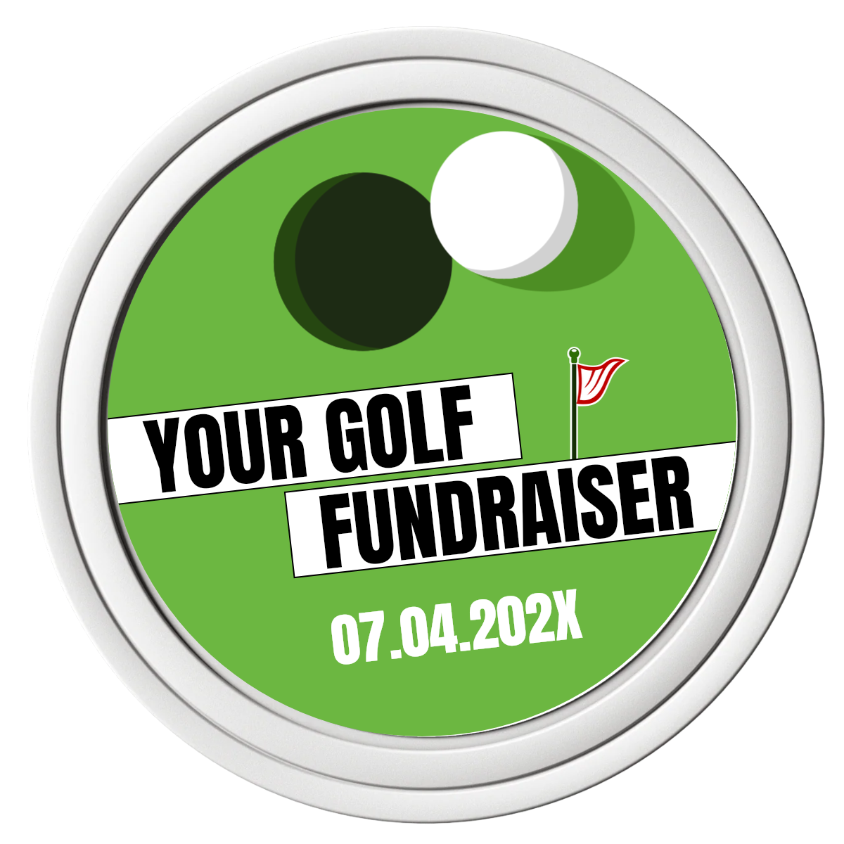 Putting Around Tournament Composite Poker Chips - White / Solid - Front