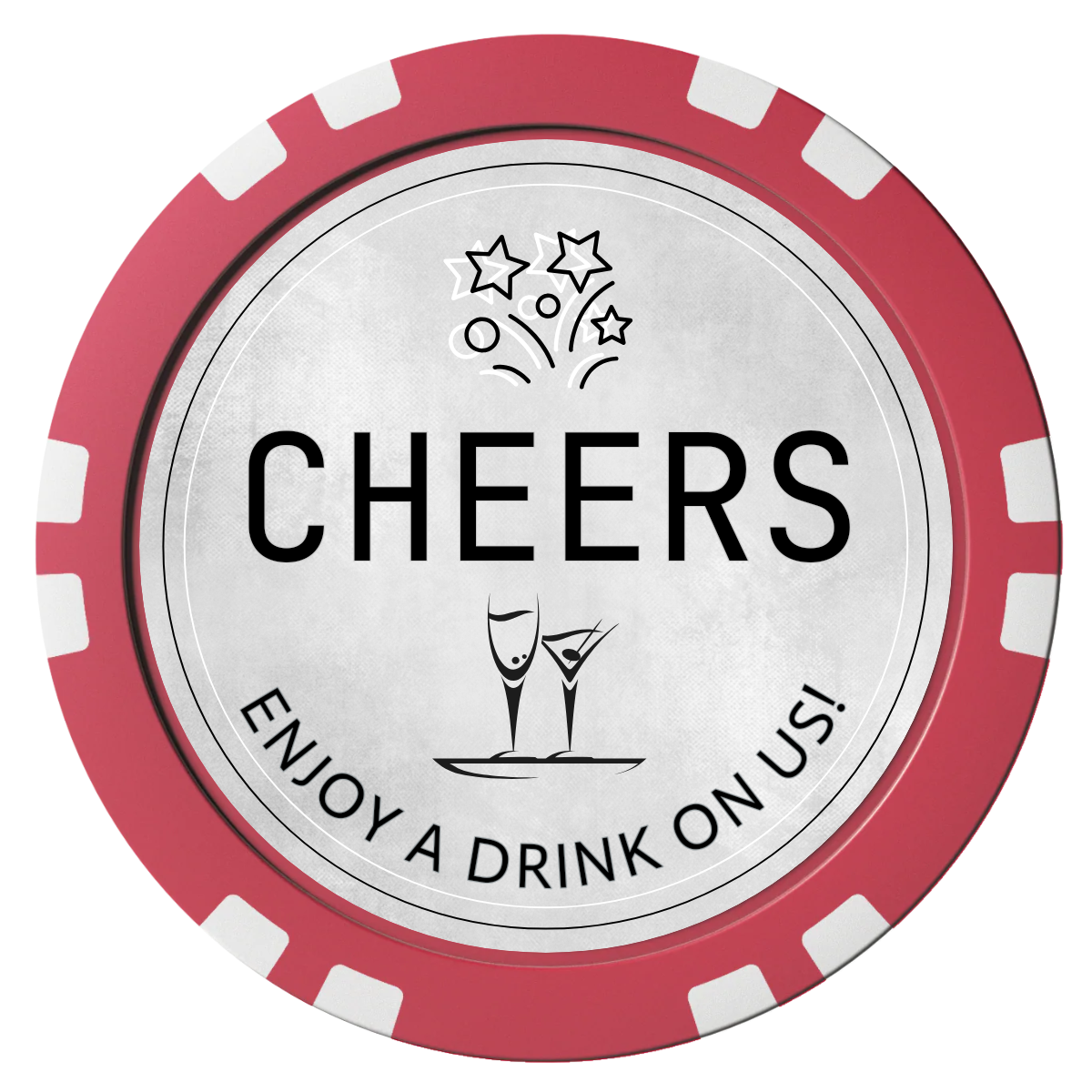 Chique Wedding Token Composite Poker Chips - Red / Double Stripe - Front