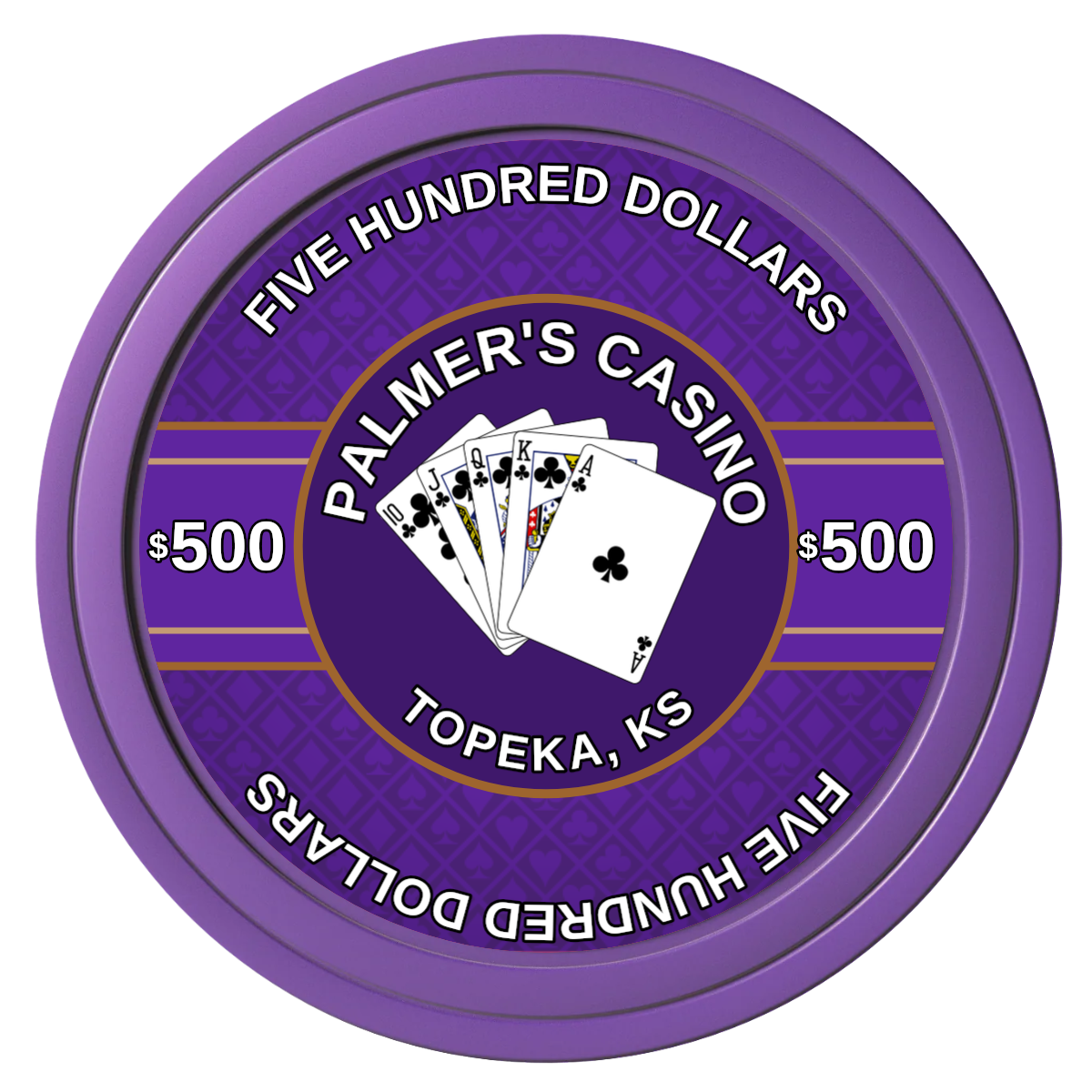 Palmer's Casino Composite Poker Chips - Purple / Solid - Front