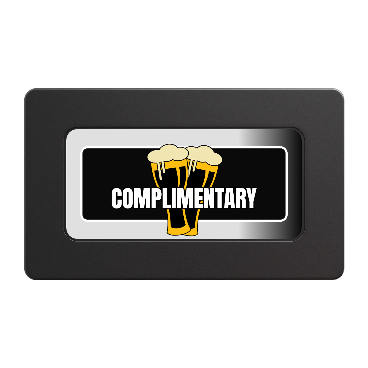 Double Pint 2 Rectangular Poker Chip Plaques - Black - Back