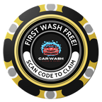 Car Wash Promotion Clay Poker Chips - Black / Monte Carlo / 40mm - Front