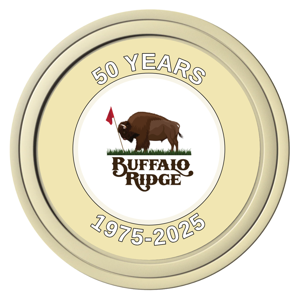 Branded Golf Pro Shop Composite Poker Chips - Ivory / Solid - Front