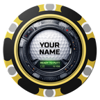 Auto Marked IV Clay Poker Chips - Black / Monte Carlo / 40mm - Front