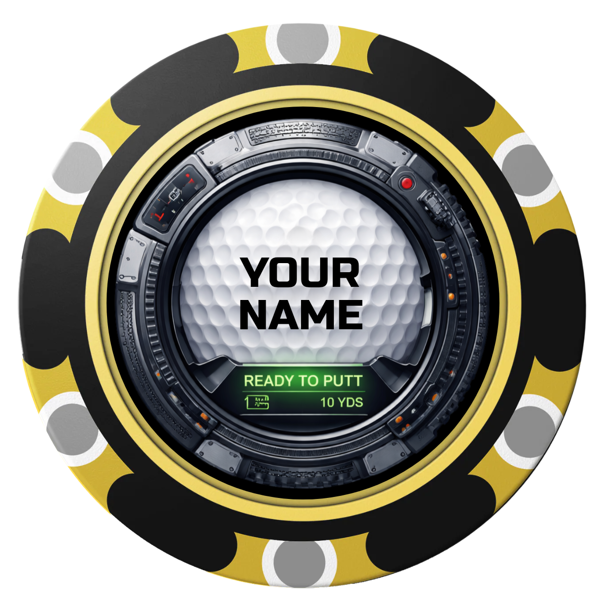 Auto Marked IV Clay Poker Chips - Black / Monte Carlo / 40mm - Front