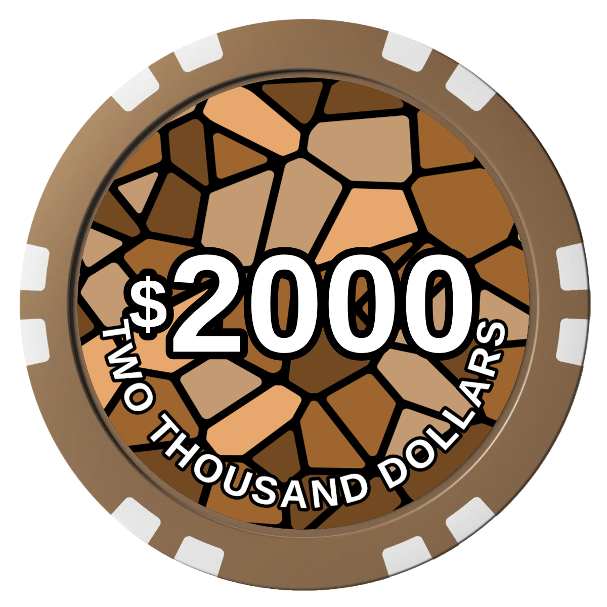 Stained Glass Composite Poker Chips - Brown / Double Stripe - Front